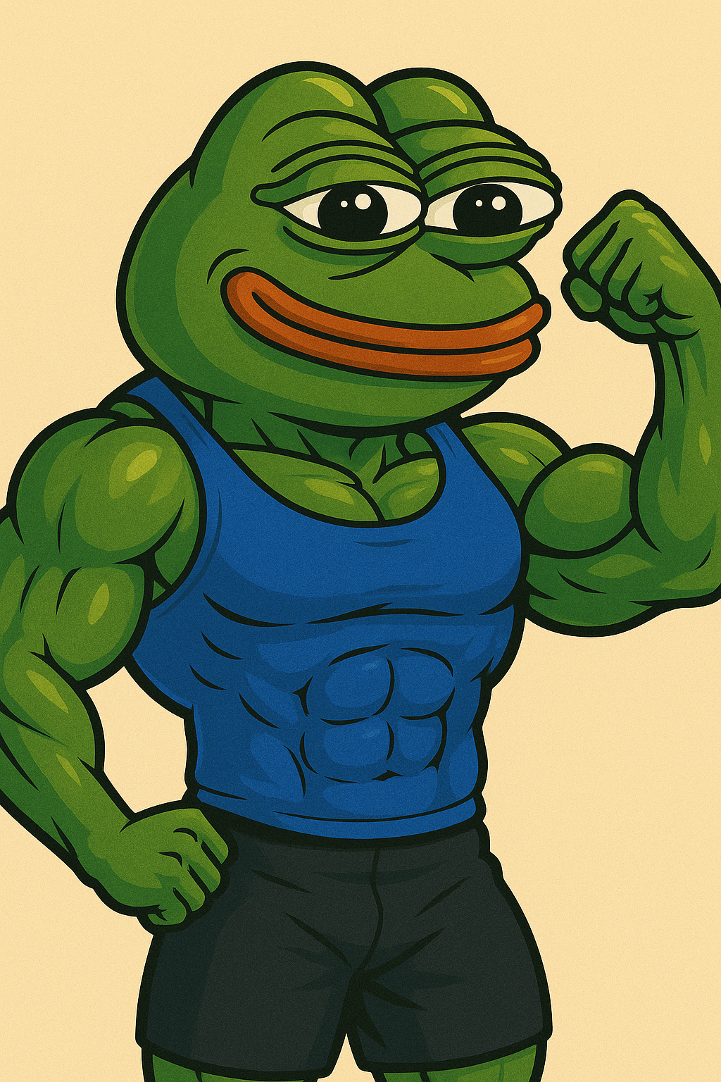 RIPPED Pepe flexing at the gym